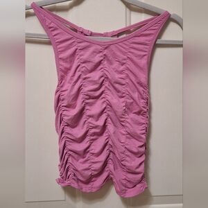 Free People Movement Hot Pink Ruched Women's Racerback Tank, Small